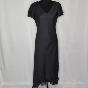 Donna Ricco Vintage Black Crepe Sheath Dress - Vintage Size 10 (Modern M)